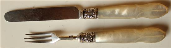 Miniature knife and fork